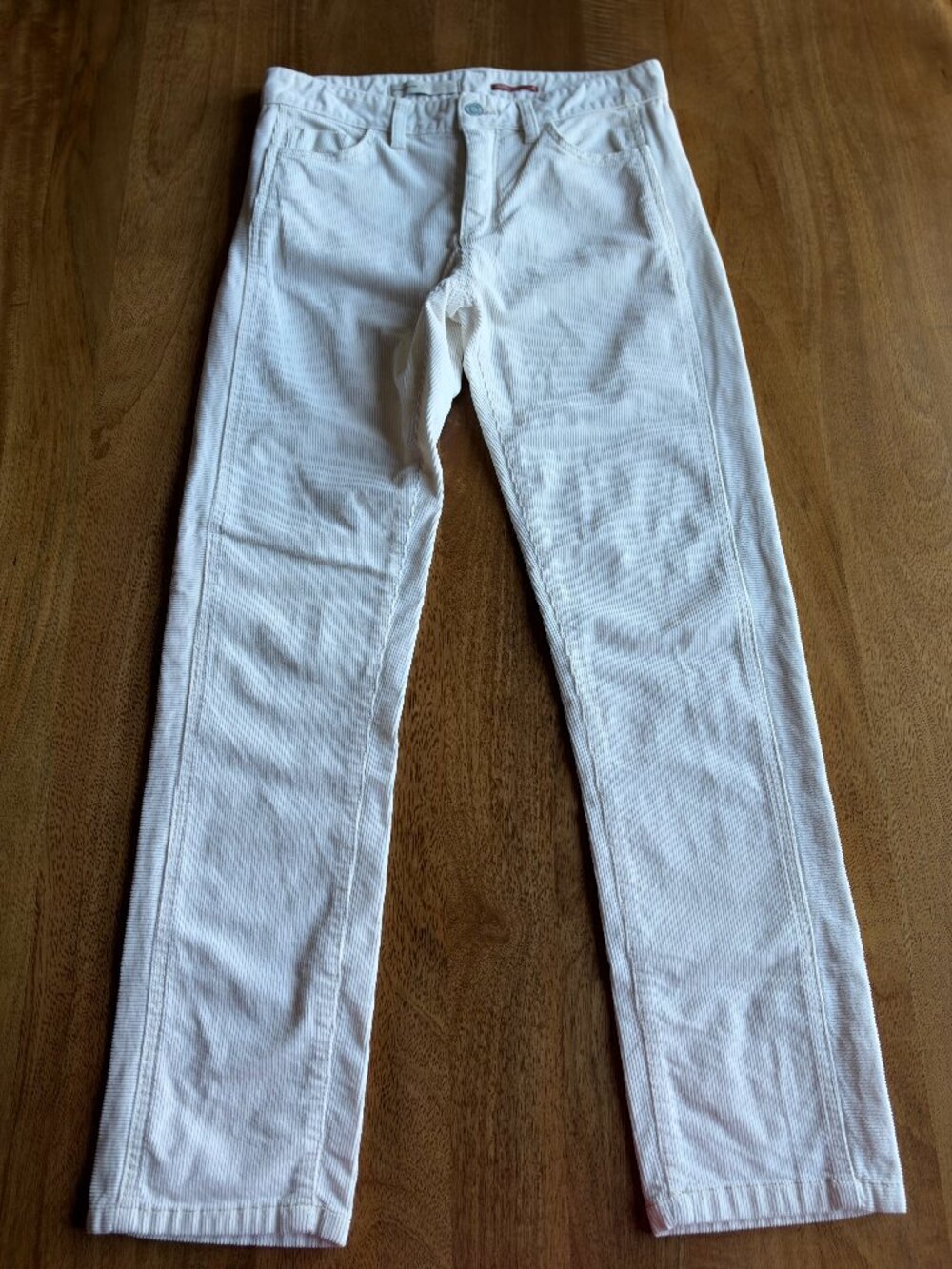 Anthropologie Pilcro Slim Boyfriend Corduroy Pants Beige Cream Womens | Size 26